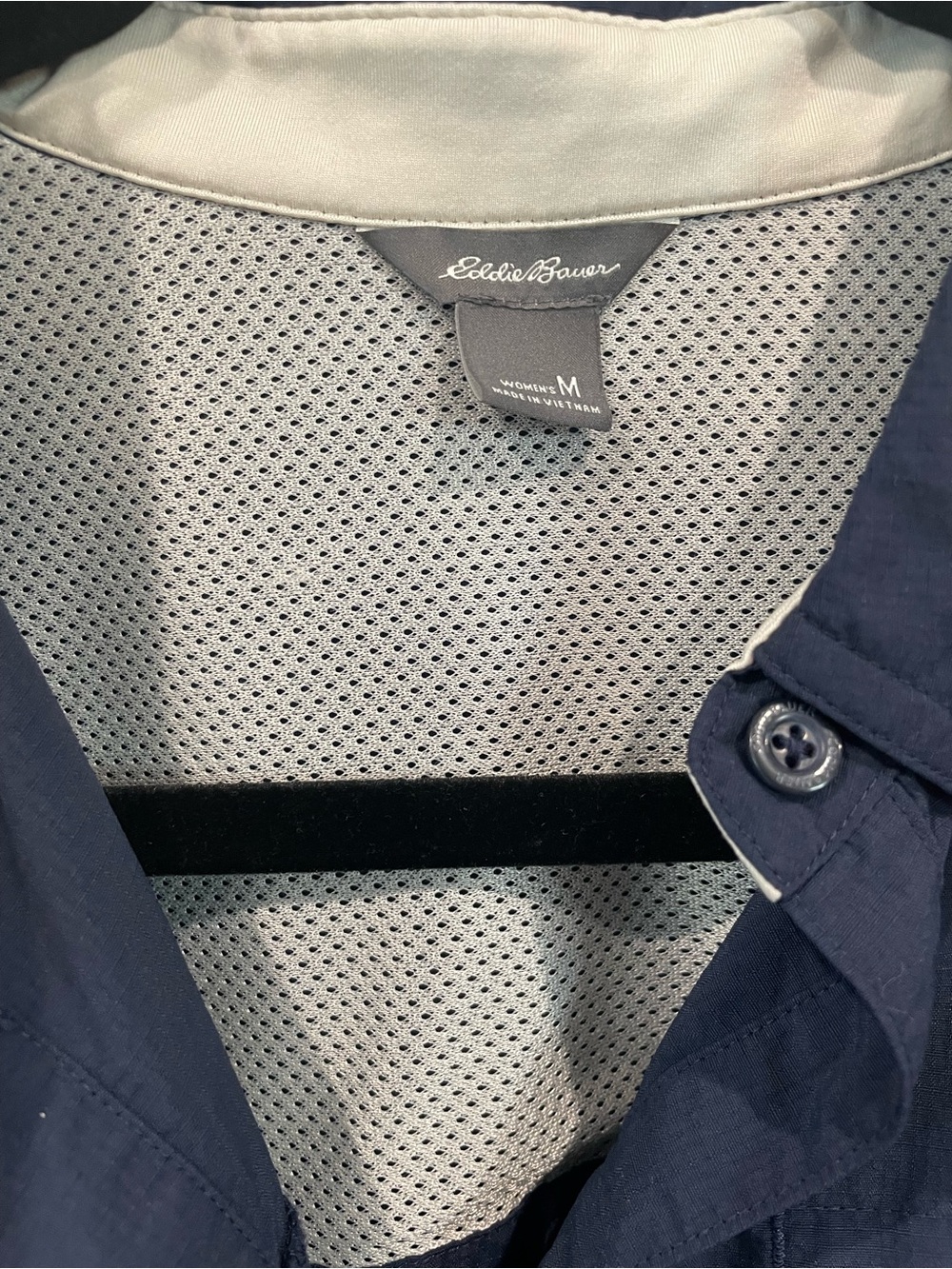 Eddie Bauer Navy Button-Down Performance Outdoor Shirt - Picture 3 of 8